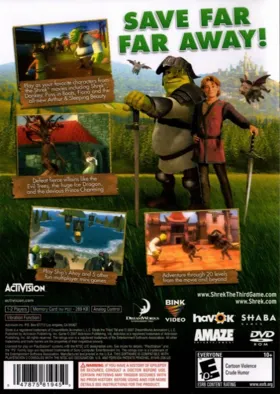 DreamWorks Shrek the Third box cover back